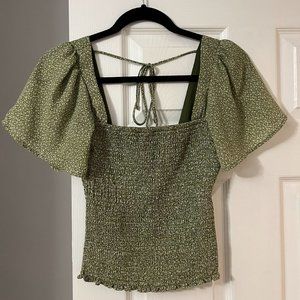 Green Floral Abercrombie top
